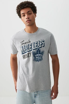 Ardene Unisex Toronto Maple Leafs T-Shirt in Grey | Size | 100% Cotton