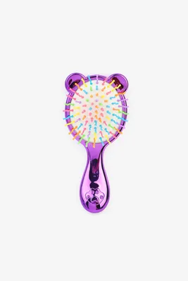 Ardene Teddy Bear Paddle Hairbrush in Purple