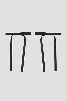 Ardene 2-Pack Bow Clips in Black