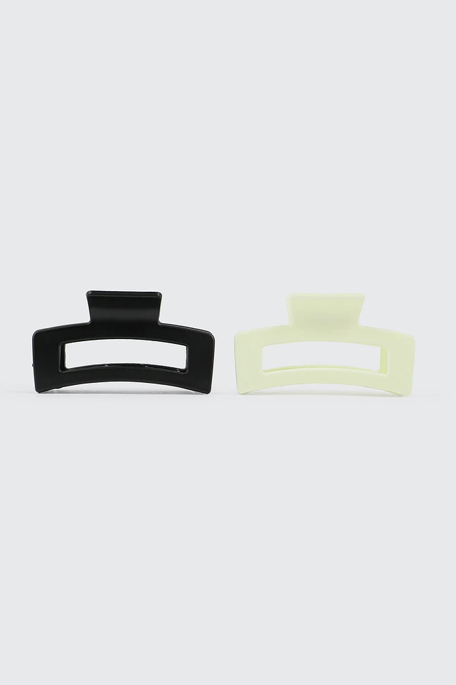 Ardene 2-Pack Cutout Hair Claw in Black