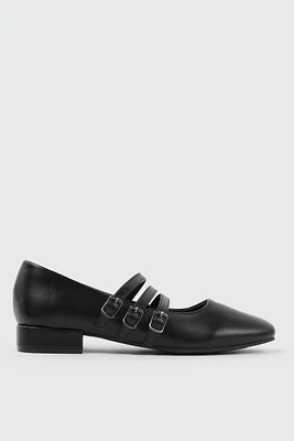 Ardene Triple Strap Mary Janes in | Size | Faux Leather | Eco-Conscious