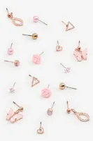 Ardene 9-Pack Butterfly & Flower Earrings in Medium Pink | Stainless Steel