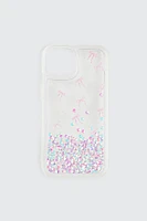 Ardene Bow & Glitter iPhone 13/14/15 Case in Clear