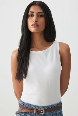 Ardene Effortless 90s Tank in White | Size | Cotton/Elastane | Eco-Conscious
