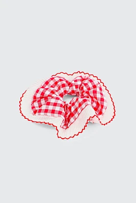 Ardene XL Gingham Scrunchie in Red