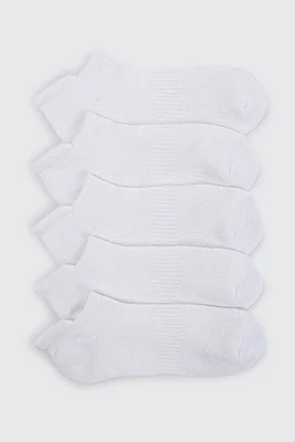 Ardene 5-Pack Sports Ankle Socks in White | Polyester/Spandex