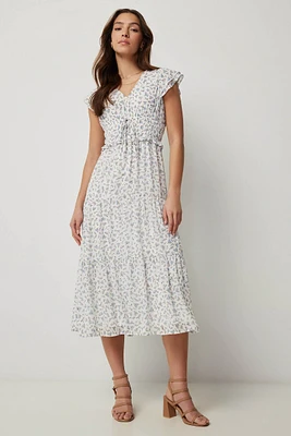 Ardene Floral Tiered Midi Dress in | Size | Polyester