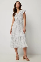 Ardene Floral Tiered Midi Dress in | Size | Polyester