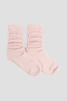 Ardene Slouchy Boot Socks in Light Pink | Polyester/Spandex