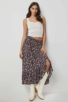 Ardene Floral Asymmetric Ruffle Skirt | Size | Rayon