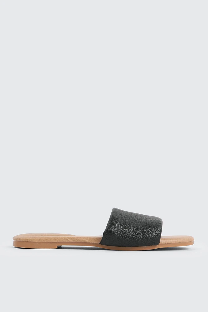 Ardene Puffy Strap Sandals in | Size | Faux Leather | Eco-Conscious