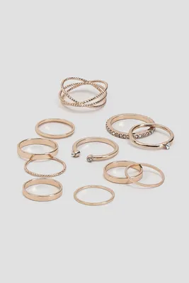 Ardene 8-Pack Tip Rings in Gold | Size Small