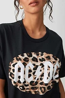 Ardene Oversized AC/DC T-Shirt in Black | Size | 100% Cotton