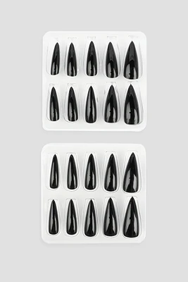 Ardene Black Stiletto Fake Nails