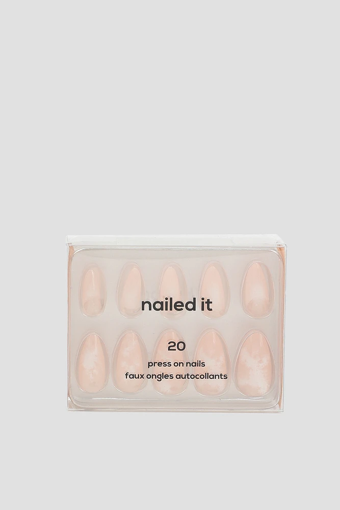 Ardene Almond Shaped Fake Nails in Light Pink