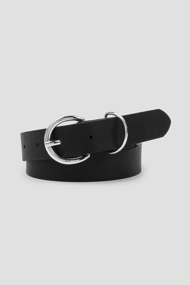 Ardene Classic Belt in Black | Size | Faux Leather