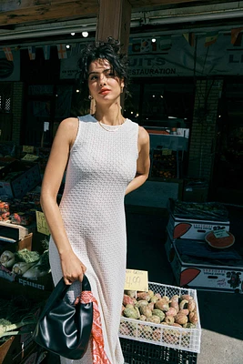 Ardene A.C.W. Crochet Maxi Dress in Beige | Size | Polyester/Spandex