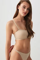 Ardene Invisible Bandeau in Beige | Size | Nylon/Elastane | Microfiber