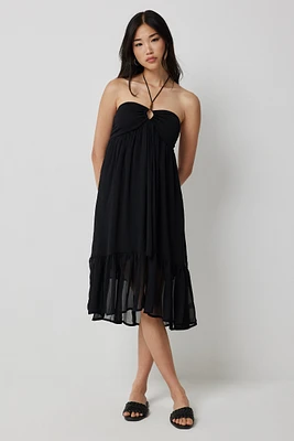 Ardene Flowy Halter Midi Dress in Black | Size