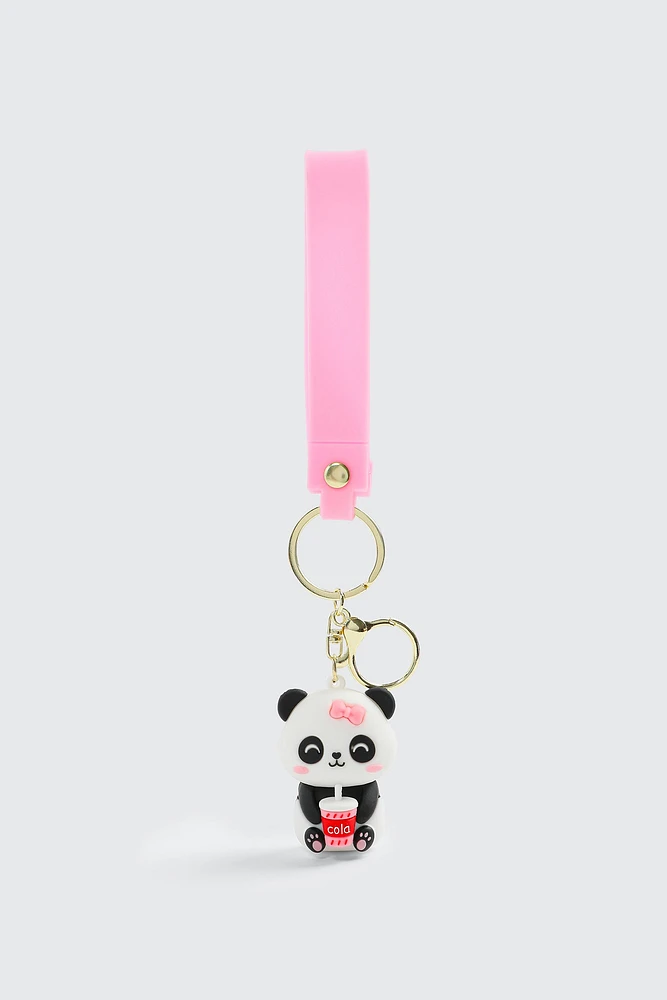 Ardene Kids Panda Keychain in White