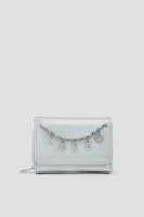 Ardene Faux Leather Charm Wallet in Silver