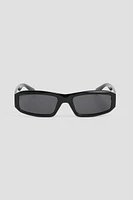 Ardene Slim Rectangle Sunglasses in Black