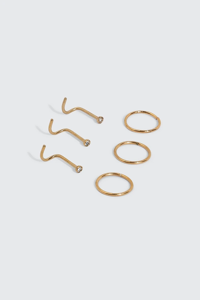 Ardene 6-Pack 18K Gold Plated Nose Piercings