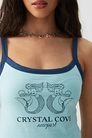 Ardene Beach Destination Tank Top in Light Blue | Size | Spandex/Cotton