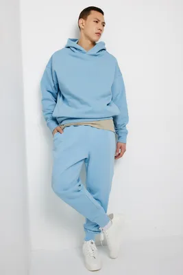 Ardene Man French Terry Sweatpants in Light Blue | Size XS | 100% Cotton