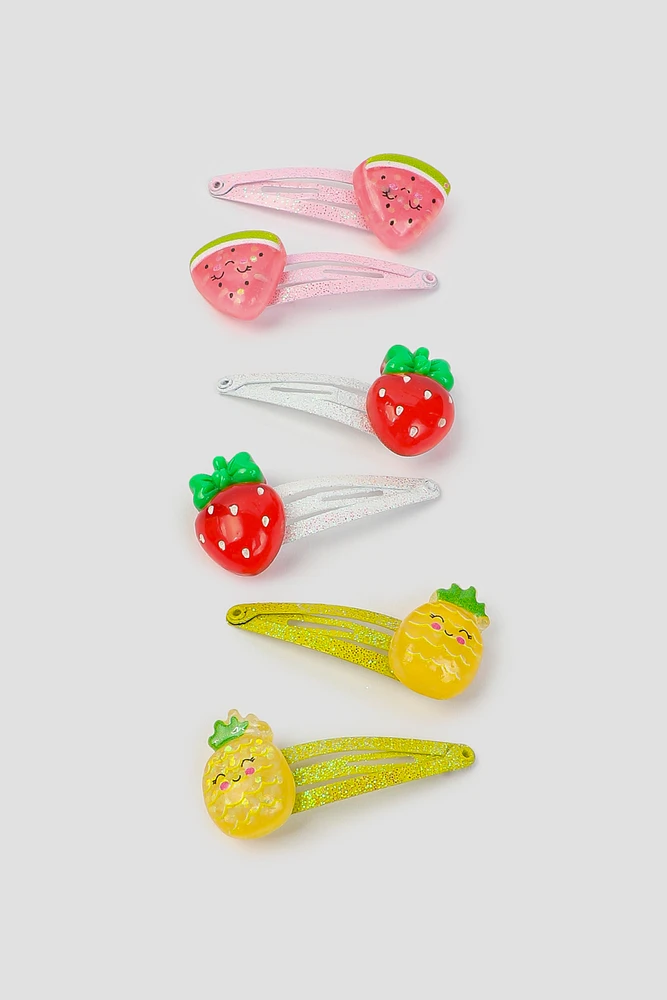 Ardene Kids 6-Pack Glitter Fruits Hair Snaps