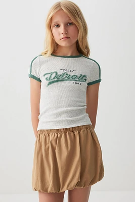 Ardene Kids Graphic Ringer T-Shirt in Light Grey | Size | Cotton/Elastane