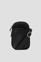 Ardene Nylon Phone Bag in Black | 100% Recycled Polyester/Nylon | Eco-Conscious