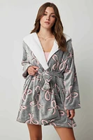 Ardene Hooded Robe in | Size | 100% Recycled Polyester | Eco-Conscious