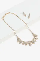 Ardene Drop Necklace and Earrings Set in Gold | Stainless Steel