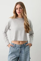 Ardene Crop Boxy Dolman T-Shirt in | Size | Cotton/Elastane | Eco-Conscious