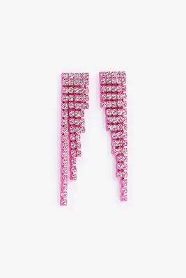 Ardene Fuchsia Waterfall Earrings in Pink | Stainless Steel