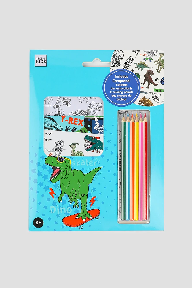 Ardene Dinosaur Coloring Set