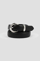 Ardene Faux Leather Belt in Black | Size