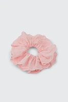 Ardene Eyelet Lace Scrunchie in Light Pink | Polyester