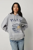 Ardene Yale Hoodie in Grey | Size | Polyester/Cotton | Fleece-Lined