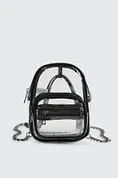 Ardene Small Faux Leather Backpack in Clear | 100% Recycled Polyester/Faux Leather | Eco-Conscious