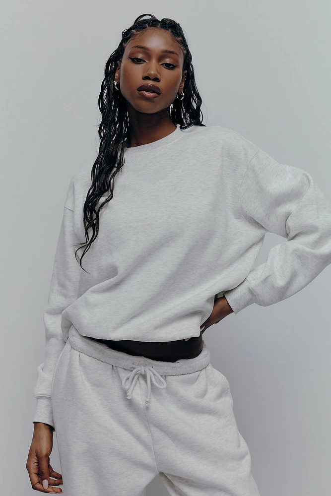 Ardene MADESOFT Fleece Crew Neck Sweatshirt in Fog Grey | Size | Polyester/Cotton | Eco-Conscious