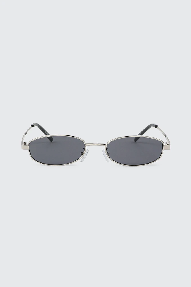 Ardene Slim Oval Sunglasses in Silver