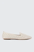 Ardene Ballet Flats with Laser Cut Pattern in Beige | Size | Eco-Conscious