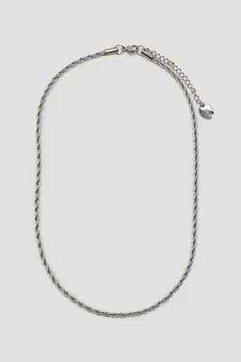 Ardene Stainless Steel Box Chain Necklace in Silver