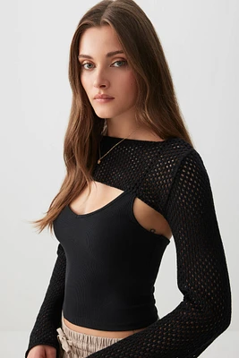 Ardene Open Stitch Shrug Sweater in | Size | 100% Cotton