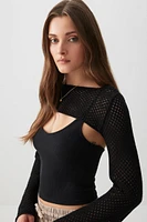 Ardene Open Stitch Shrug Sweater in | Size | 100% Cotton