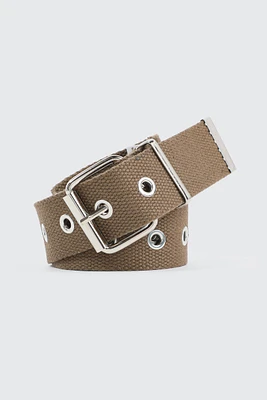 Ardene Canvas Eyelet Belt in | Size | Polyester