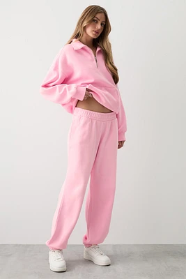 Ardene Washed Sweatpants in Light Pink | Size | Polyester/Cotton | Fleece-Lined
