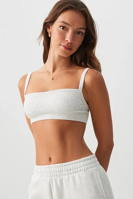 Ardene Seamless Crop Top Bralette in Fog Grey | Size | Nylon/Elastane/Viscose | Eco-Conscious